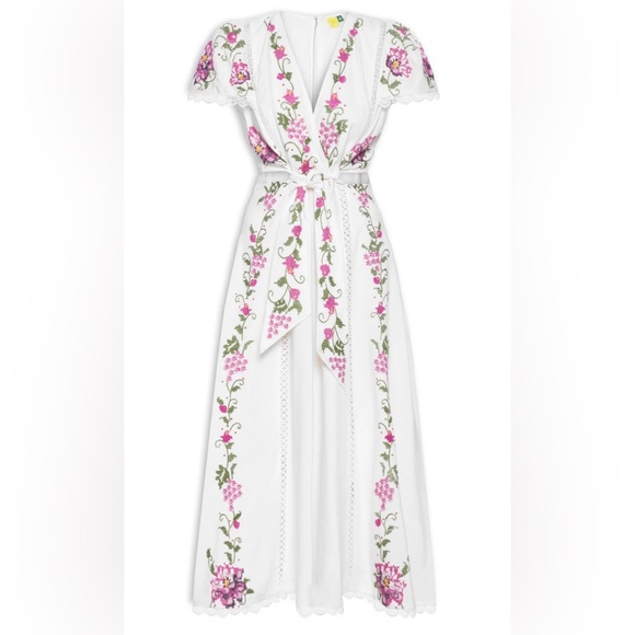 FARM Rio Embroidered Flowers White Dress - Picture 3 of 6